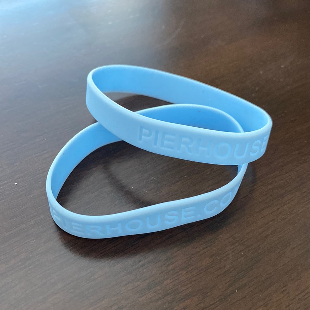 Pier house resort & spa key west rubber bracelets bundle of 2 baby blue
